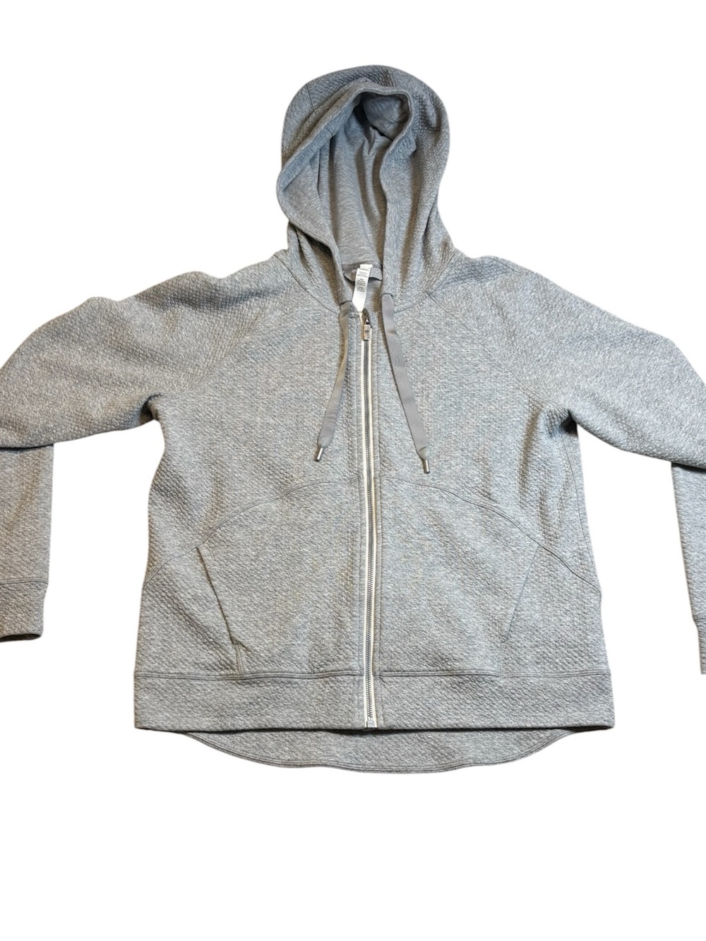 Lululemon Catch A Moment Full Zip Hoodie Gray Waffle Knit Jacket Size 12